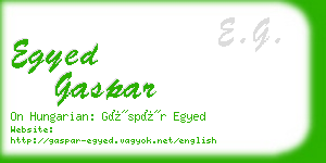 egyed gaspar business card